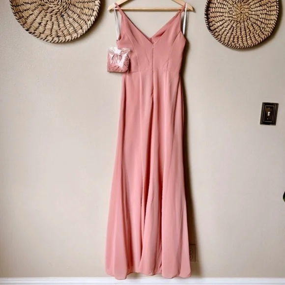 New with Tags Social Bridesmaids Dress in Desert Rose Pink Size 2 - Picture 6 of 6